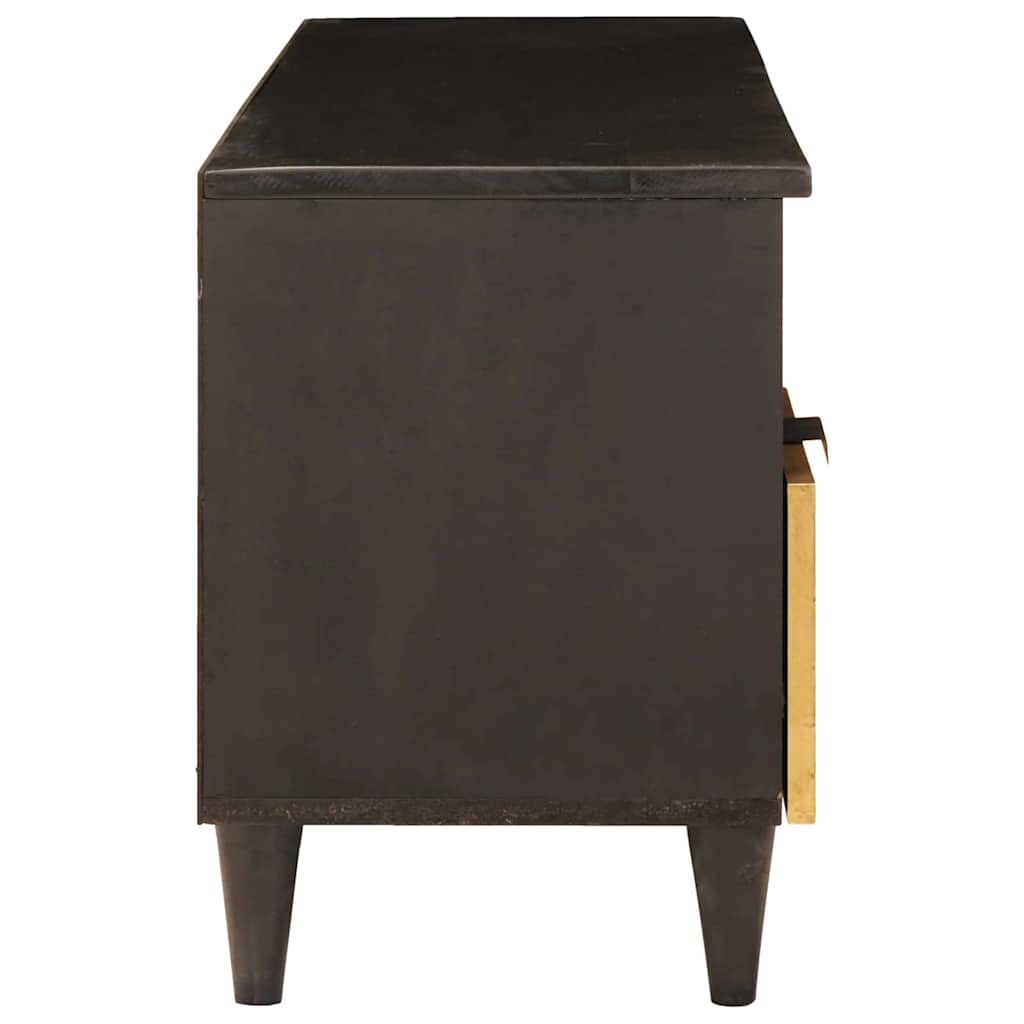 vidaXL TV Cabinet Black and Gold 100 x 33 x 46 cm Engineered wood
