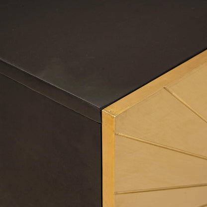 vidaXL Sink cabinet Black and Gold 62 x 33 x 58 cm Solid Mango Wood