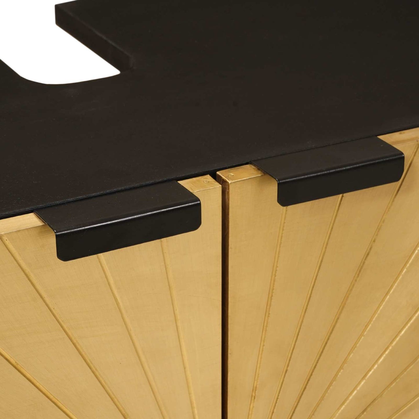 vidaXL Sink cabinet Black and Gold 62 x 33 x 58 cm Solid Mango Wood