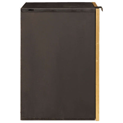 vidaXL Bathroom Cabinet with Shelf Black and Gold 38 x 33 x 48 cm