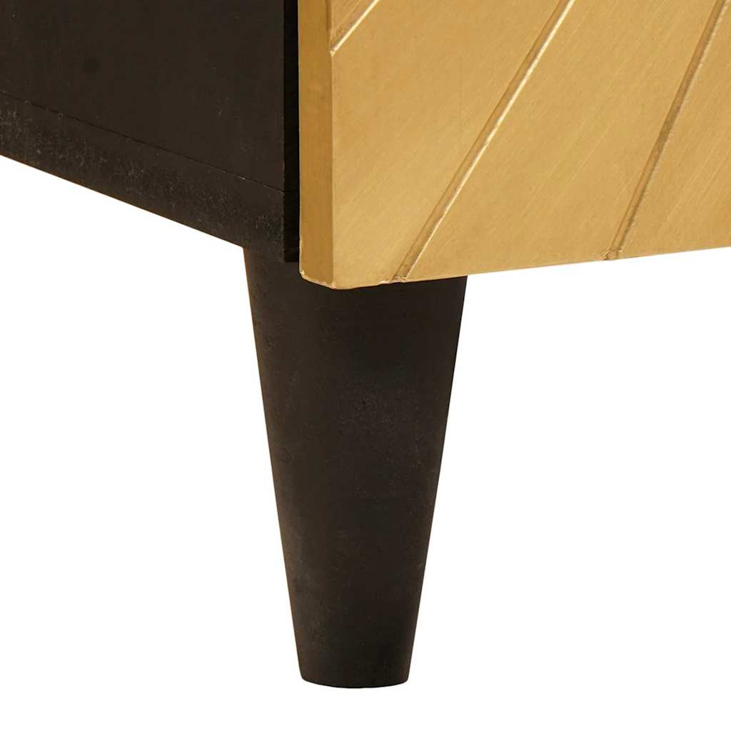 vidaXL Bathroom Cabinet with Drawer Black and Gold 38 x 33 x 160 cm
