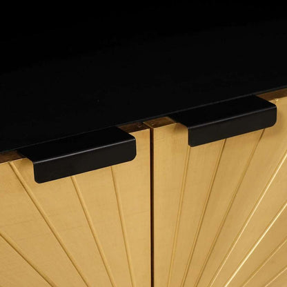 vidaXL Sideboard Black and Gold 60 x 33 x 75 cm Solid Mango Wood