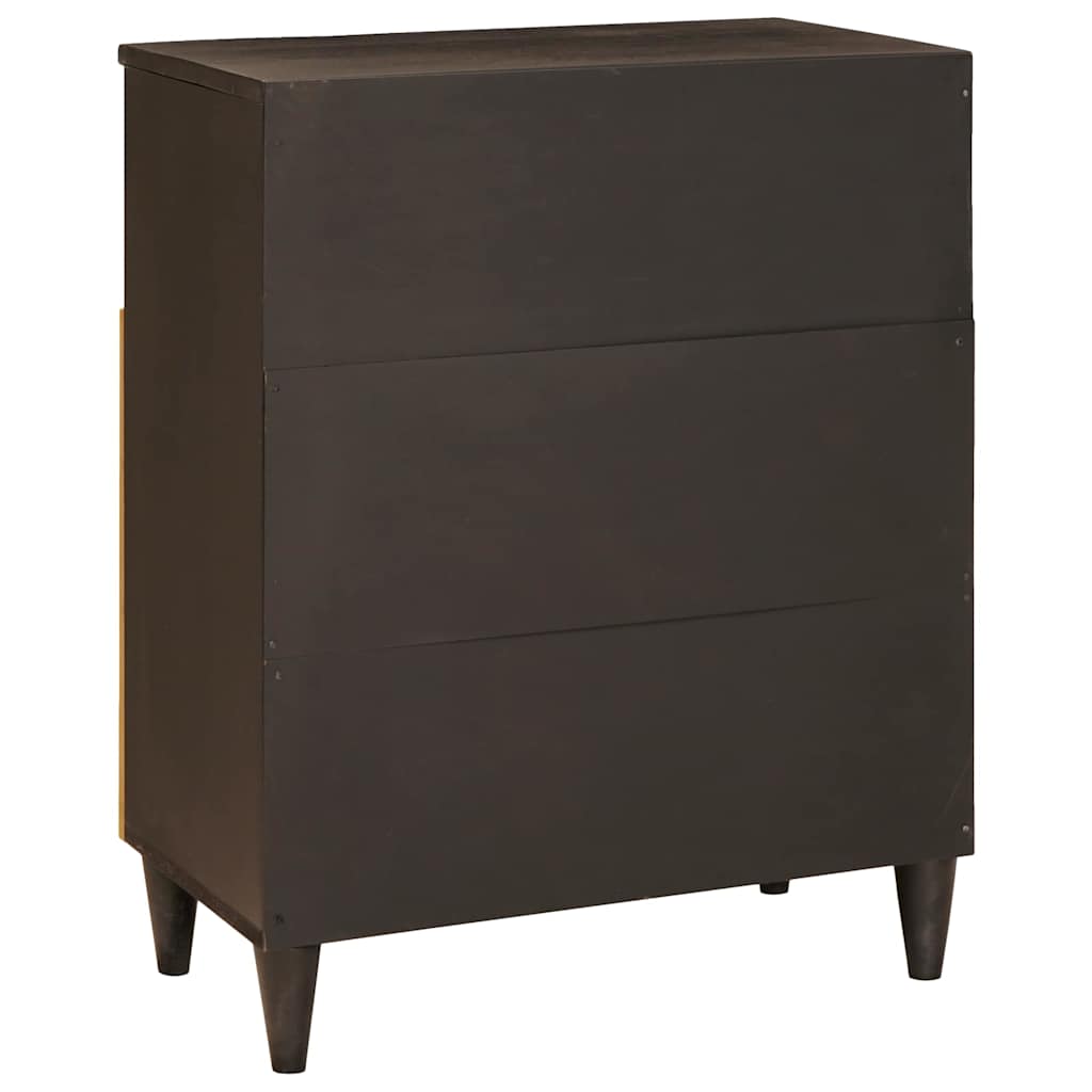 vidaXL Sideboard Black and Gold 60 x 33 x 75 cm Solid Mango Wood