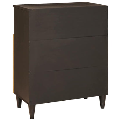 vidaXL Sideboard Black and Gold 60 x 33 x 75 cm Solid Mango Wood