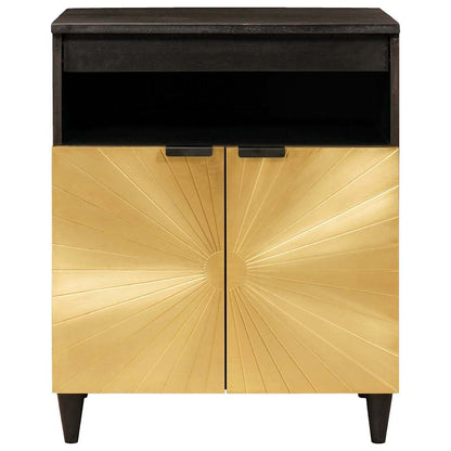 vidaXL Sideboard Black and Gold 60 x 33 x 75 cm Solid Mango Wood