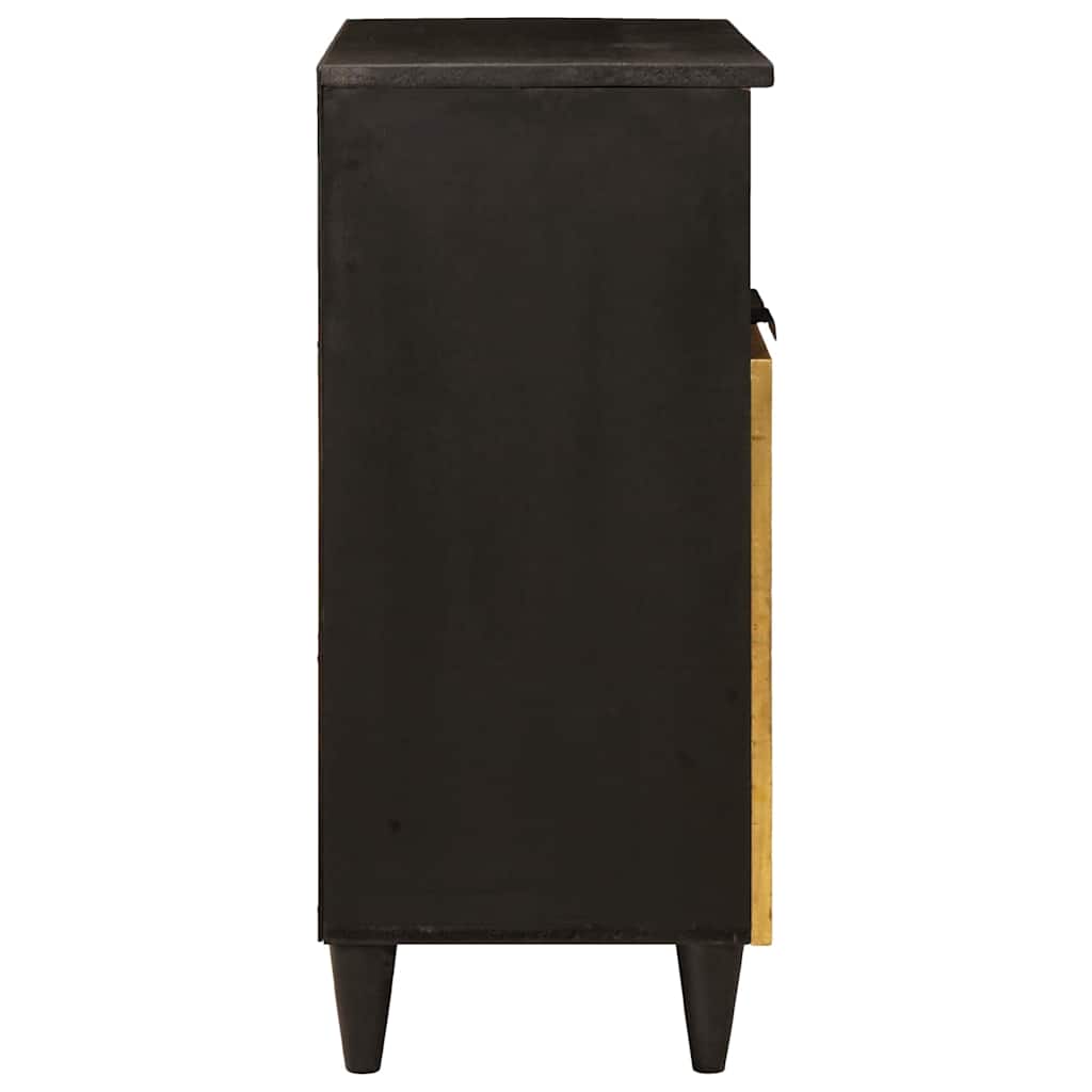 vidaXL Sideboard Black and Gold 60 x 33 x 75 cm Solid Mango Wood