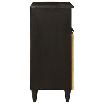 vidaXL Sideboard Black and Gold 60 x 33 x 75 cm Solid Mango Wood