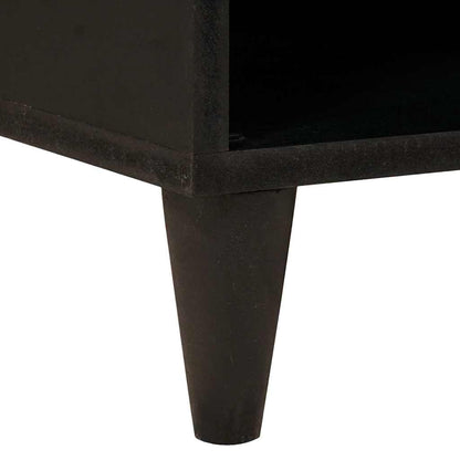 vidaXL Side Cabinet Black and Gold 80 x 33.5 x 75 cm Solid Mango Wood