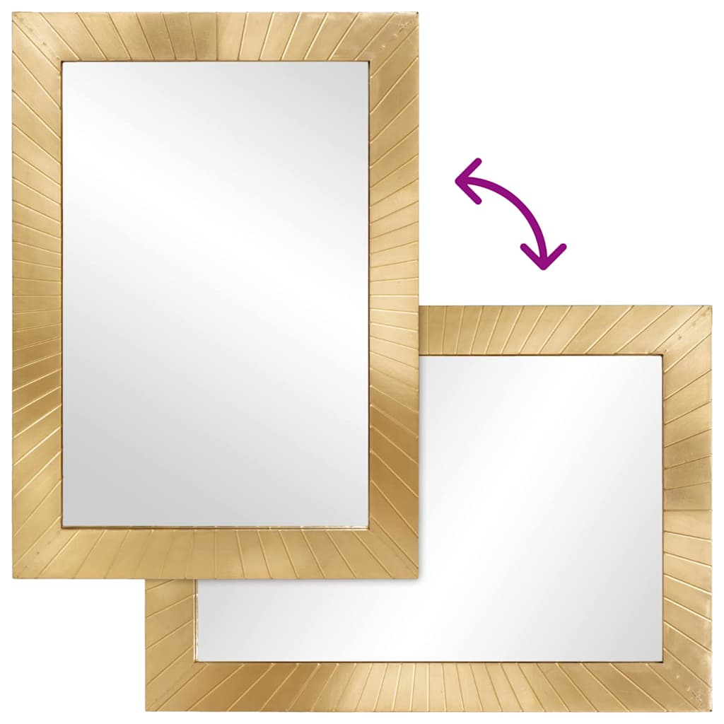 vidaXL Bathroom Mirror Wall-mounted with Mirror Gold 50 x 2.5 x 70 cm
