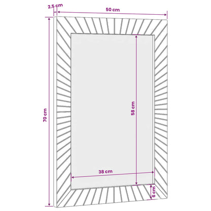 vidaXL Bathroom Mirror Wall-mounted with Mirror Gold 50 x 2.5 x 70 cm