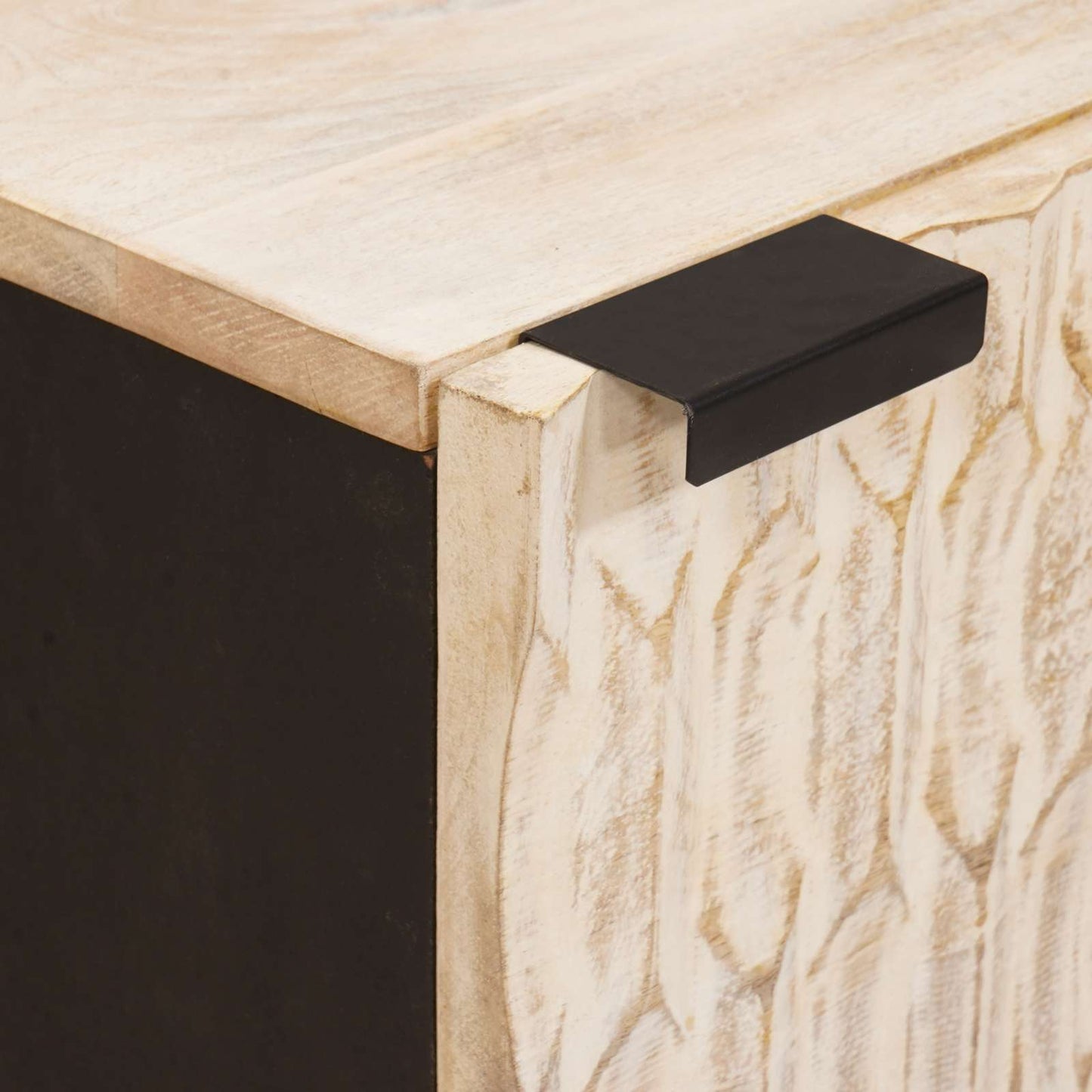 vidaXL Bedside Cabinet White 40 x 33 x 46 cm Solid Mango Wood