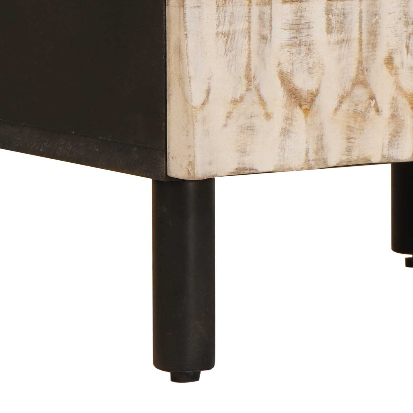 vidaXL Bedside Cabinet White 40 x 33 x 46 cm Solid Mango Wood