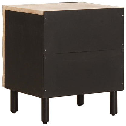 vidaXL Bedside Cabinet White 40 x 33 x 46 cm Solid Mango Wood