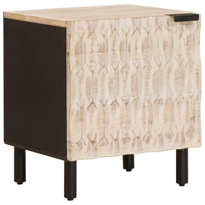vidaXL Bedside Cabinet 2 pcs White 40 x 33 x 46 cm Solid Mango Wood