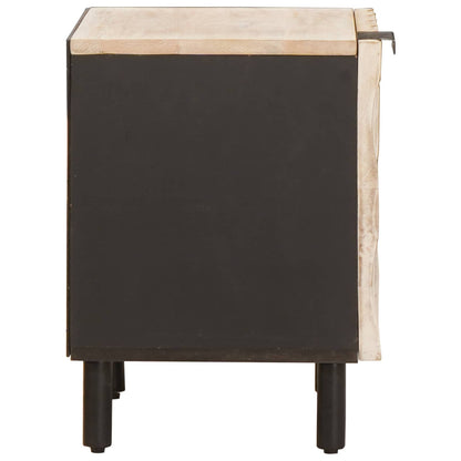 vidaXL Bedside Cabinet 2 pcs White 40 x 33 x 46 cm Solid Mango Wood