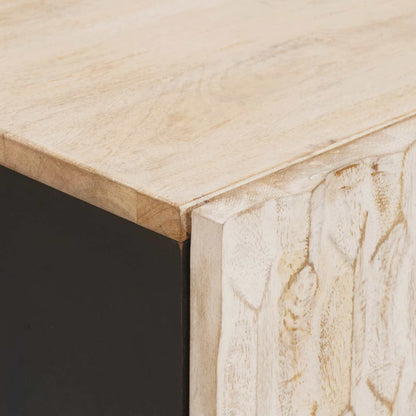 vidaXL Bedside Cabinet White 40 x 33 x 46 cm Solid Mango Wood