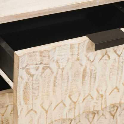 vidaXL Bedside Cabinet White 40 x 33 x 46 cm Solid Mango Wood