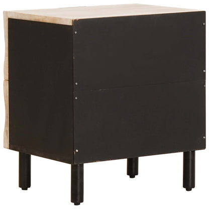 vidaXL Bedside Cabinet White 40 x 33 x 46 cm Solid Mango Wood