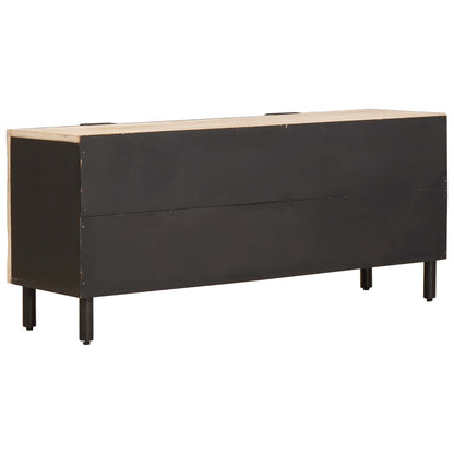 vidaXL TV Cabinet White Wash Finish 105 x 33 x 46 cm Solid Mango Wood