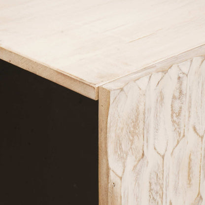 vidaXL Sideboard White Wash Finish 60 x 33 x 75 cm Solid Mango Wood