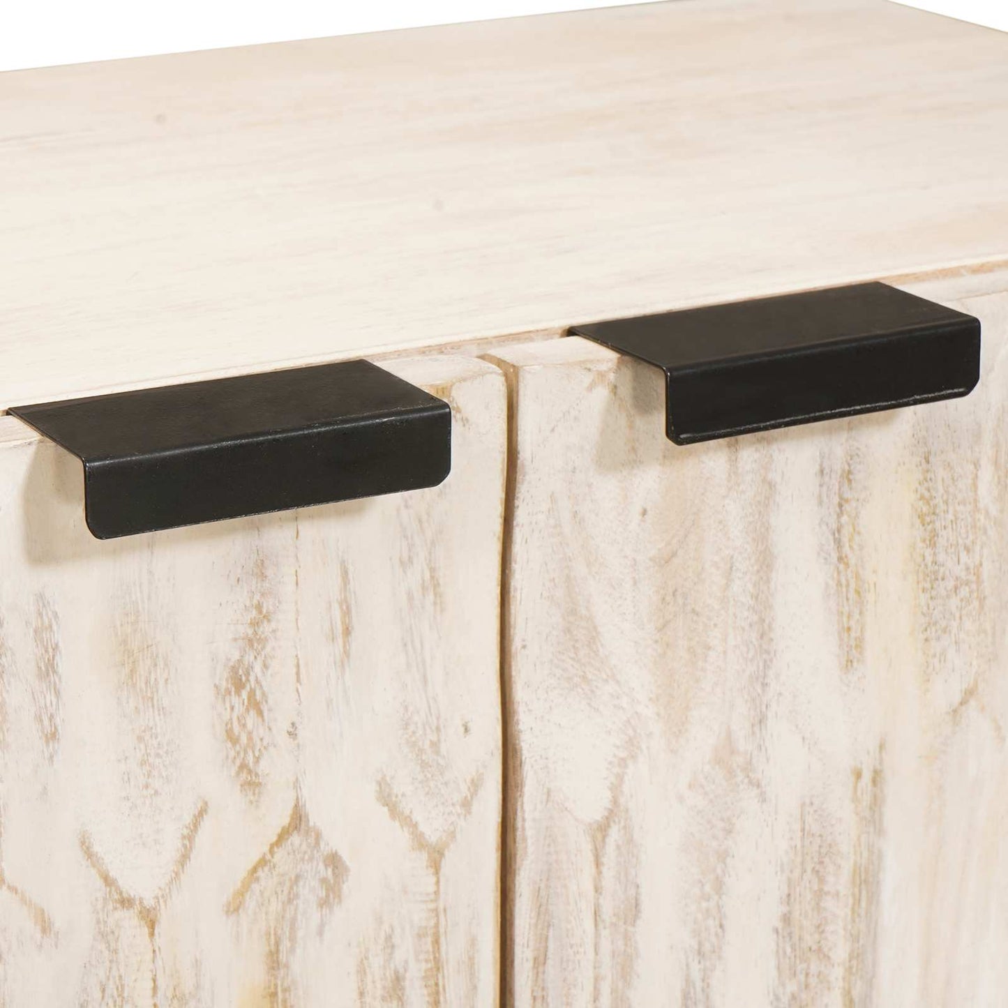 vidaXL Sideboard White Wash Finish 60 x 33 x 75 cm Solid Mango Wood