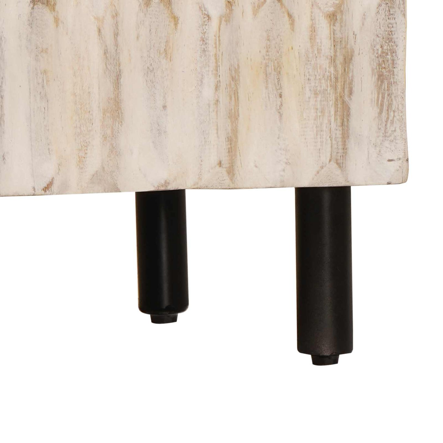 vidaXL Sideboard White Wash Finish 60 x 33 x 75 cm Solid Mango Wood