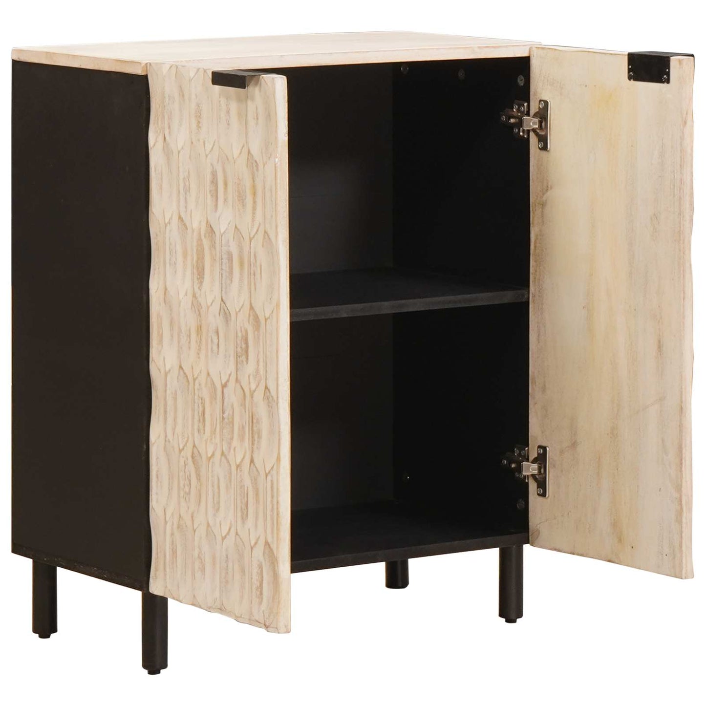 vidaXL Sideboard White Wash Finish 60 x 33 x 75 cm Solid Mango Wood