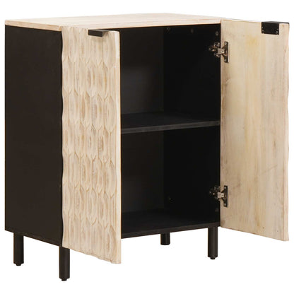 vidaXL Sideboard White Wash Finish 60 x 33 x 75 cm Solid Mango Wood