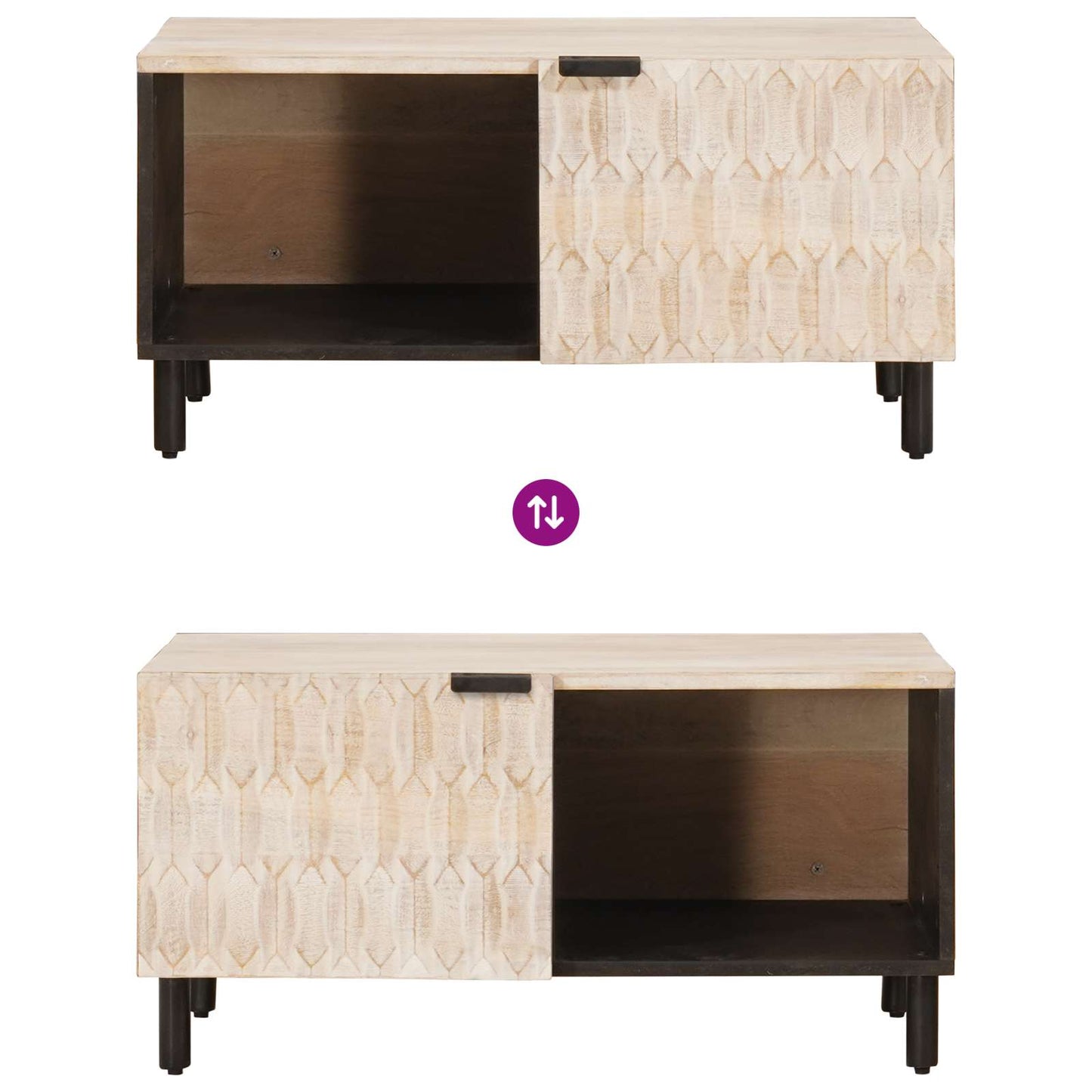 vidaXL Coffee Table White 80 x 50 x 40 cm Solid Mango Wood
