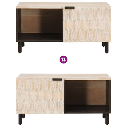 vidaXL Coffee Table White 80 x 50 x 40 cm Solid Mango Wood