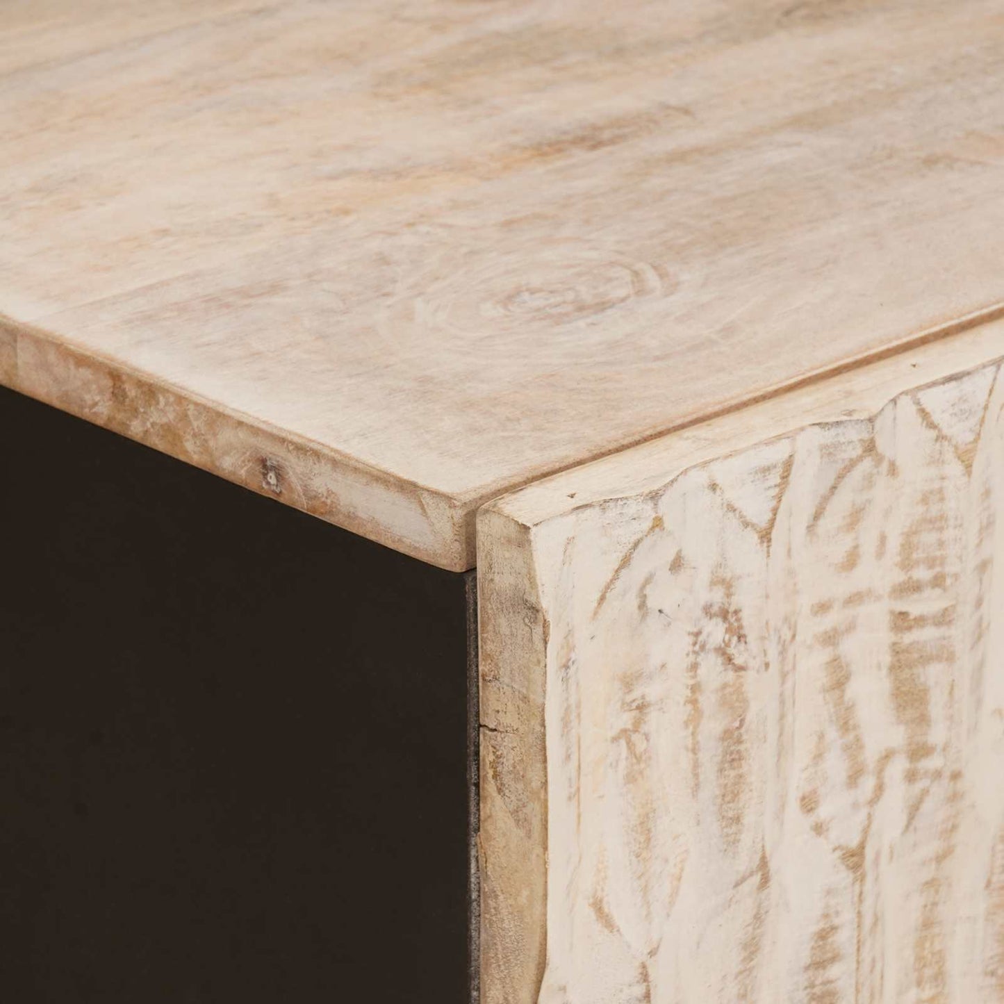 vidaXL Coffee Table White 80 x 50 x 40 cm Solid Mango Wood