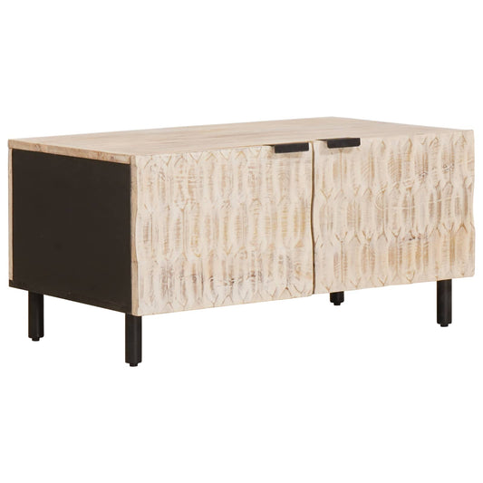 vidaXL Coffee Table White 80 x 50 x 40 cm Solid Mango Wood