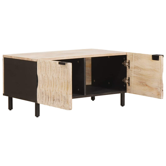 vidaXL Coffee Table White 80 x 50 x 40 cm Solid Mango Wood