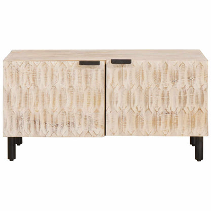 vidaXL Coffee Table White 80 x 50 x 40 cm Solid Mango Wood