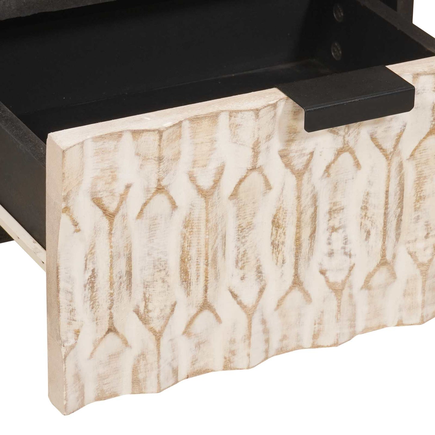 vidaXL Bedside Cabinet White 40 x 33 x 46 cm Solid Mango Wood