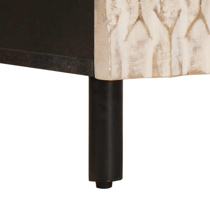 vidaXL Bedside Cabinet White 40 x 33 x 46 cm Solid Mango Wood