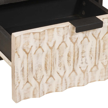 vidaXL Bedside Cabinet 2 pcs White 40 x 33 x 46 cm Solid Mango Wood