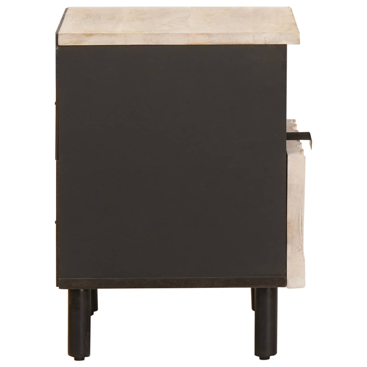 vidaXL Bedside Cabinet 2 pcs White 40 x 33 x 46 cm Solid Mango Wood
