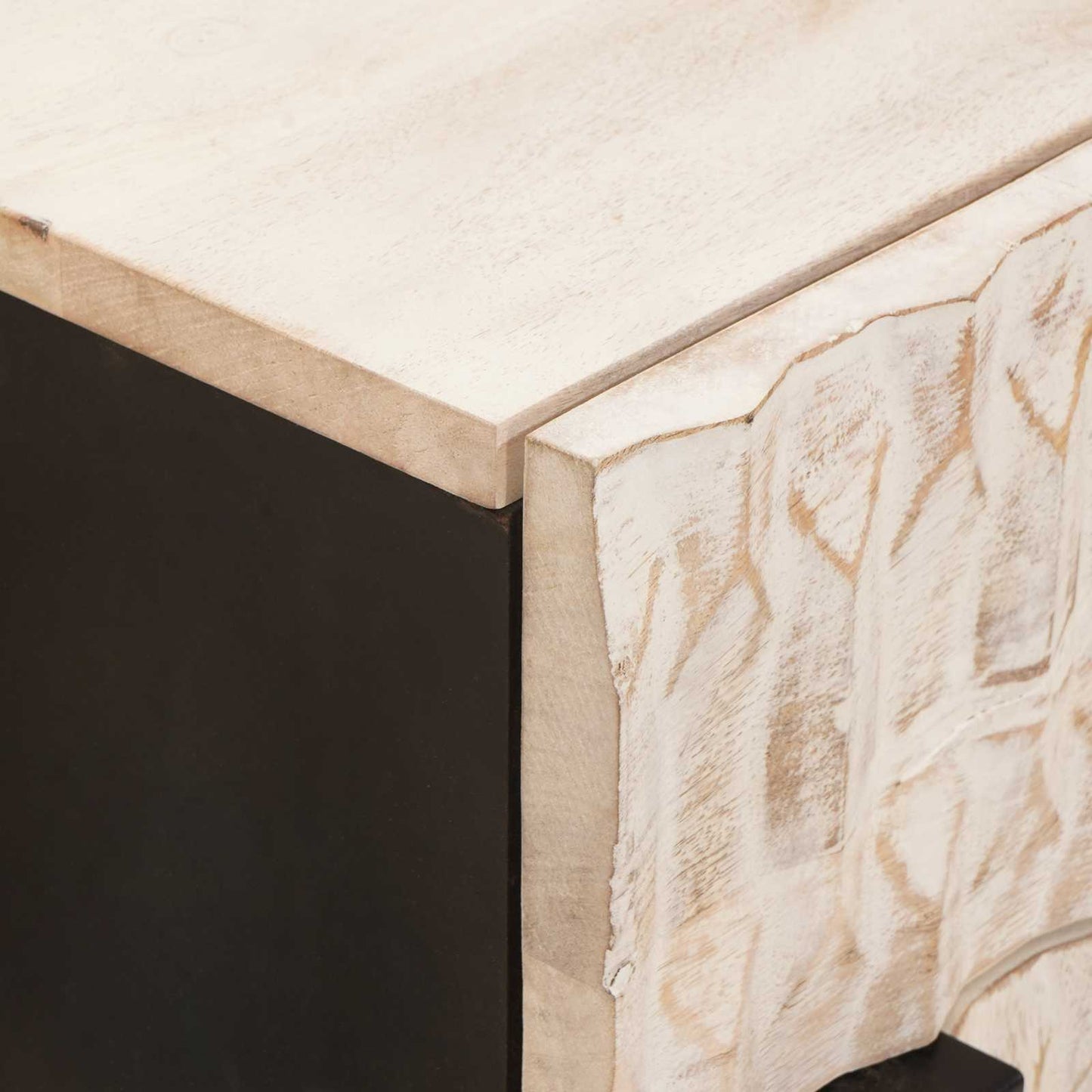 vidaXL Bedside Cabinet White 50 x 33 x 60 cm Solid Mango Wood