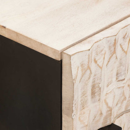 vidaXL Bedside Cabinet White 50 x 33 x 60 cm Solid Mango Wood