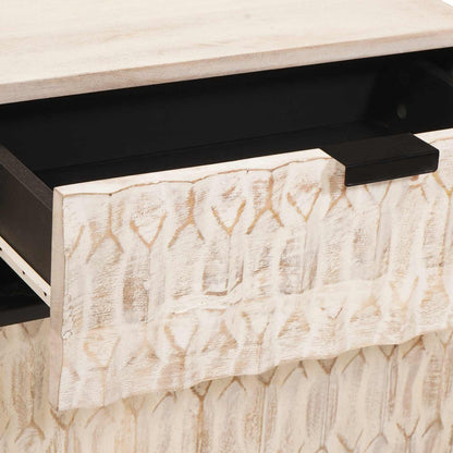 vidaXL Bedside Cabinet White 50 x 33 x 60 cm Solid Mango Wood