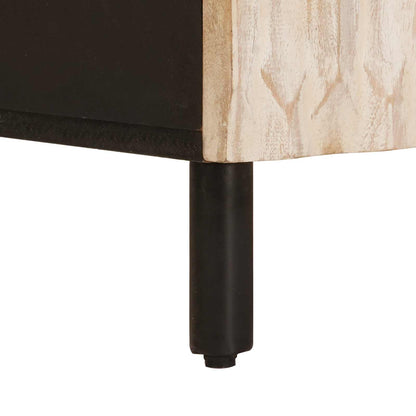 vidaXL Bedside Cabinet White 50 x 33 x 60 cm Solid Mango Wood