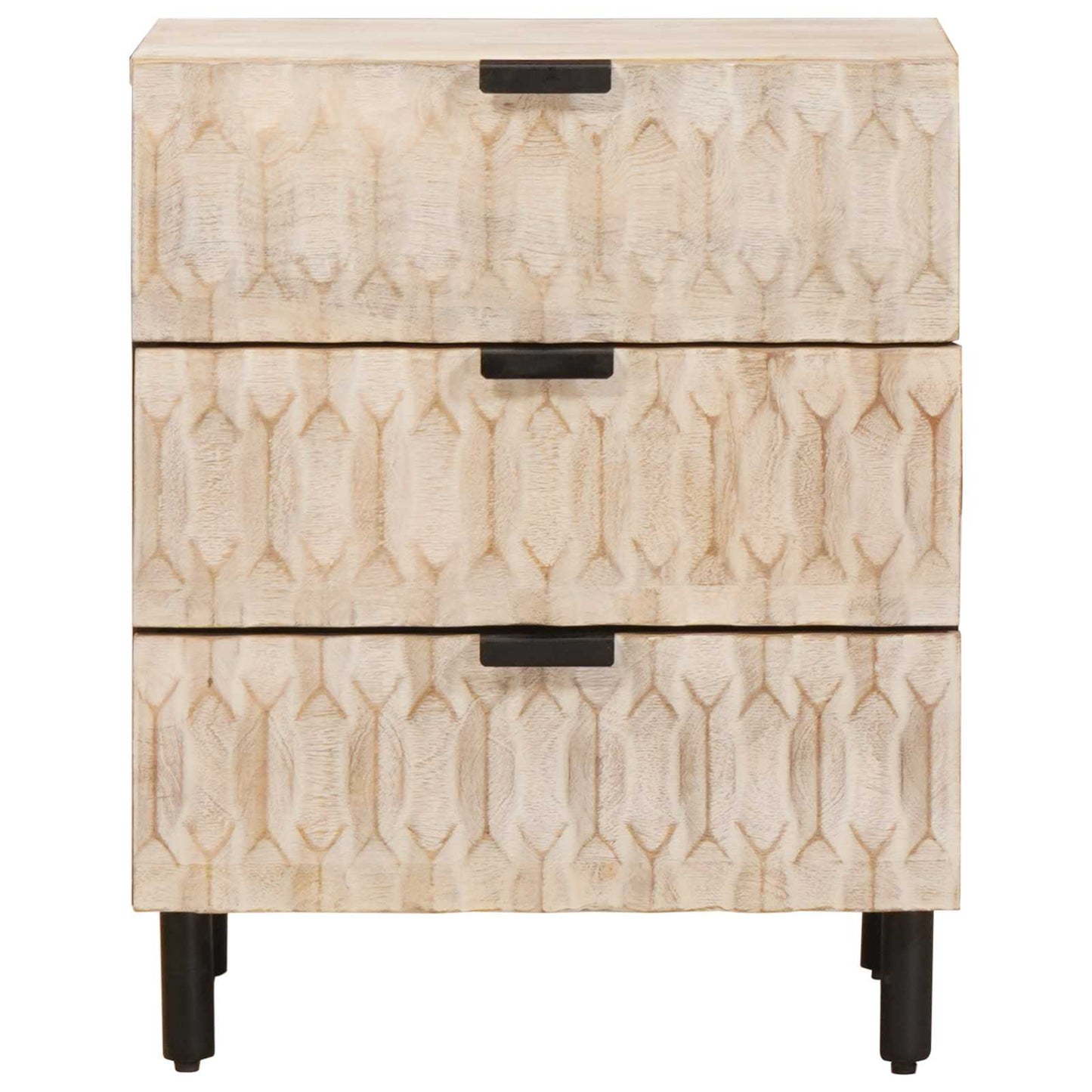 vidaXL Bedside Cabinet White 50 x 33 x 62 cm Solid Mango Wood