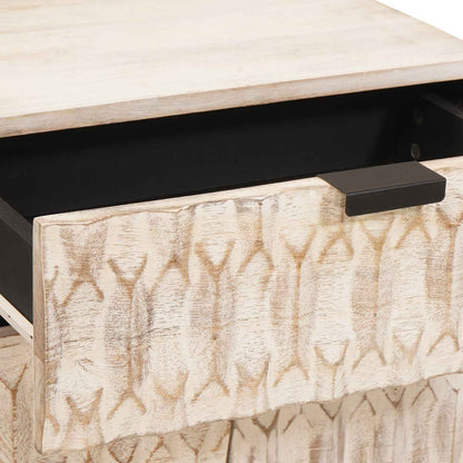 vidaXL Bedside Cabinet White 50 x 33 x 60 cm Solid Mango Wood