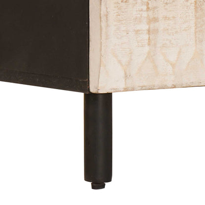 vidaXL Bedside Cabinet White 50 x 33 x 60 cm Solid Mango Wood