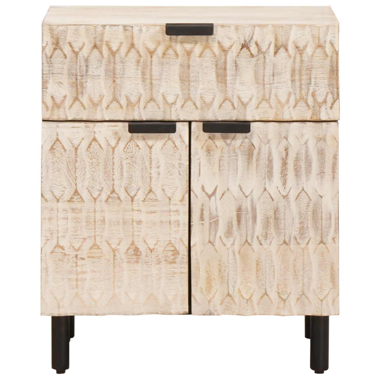 vidaXL Bedside Cabinet White 50 x 33 x 60 cm Solid Mango Wood