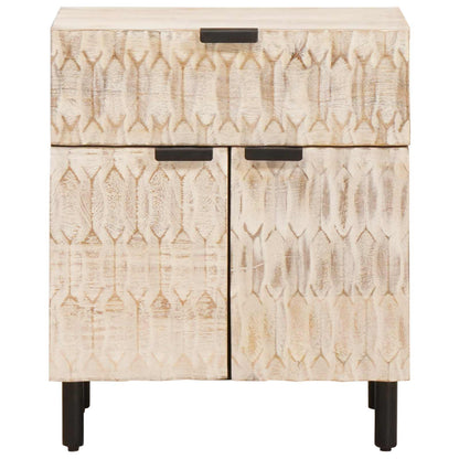 vidaXL Bedside Cabinet White 50 x 33 x 60 cm Solid Mango Wood