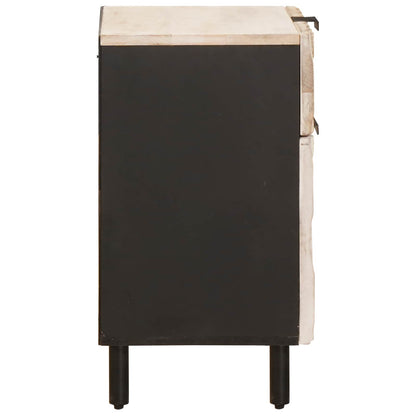 vidaXL Bedside Cabinet White 50 x 33 x 60 cm Solid Mango Wood