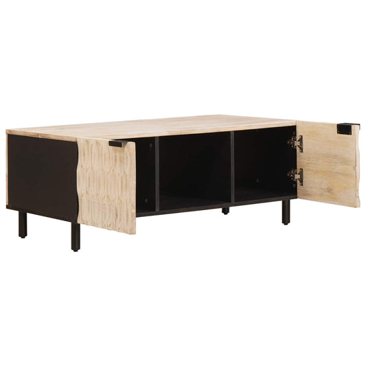 vidaXL Coffee Table White 100 x 54 x 40 cm Solid Mango Wood