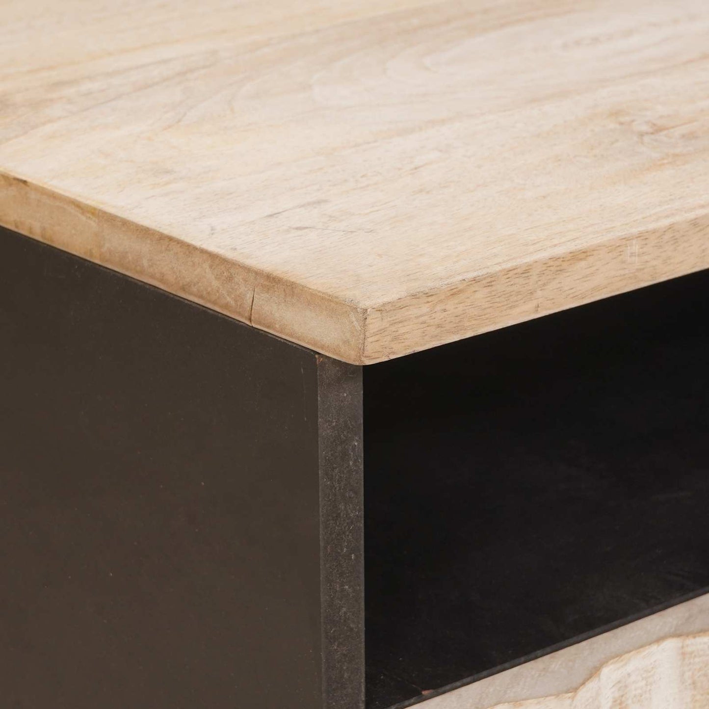 vidaXL Coffee Table with Drawer White 80 x 54 x 40 cm Solid Mango Wood